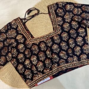 Cotton Ajrakh Print Sequence Work Stitched Blouse