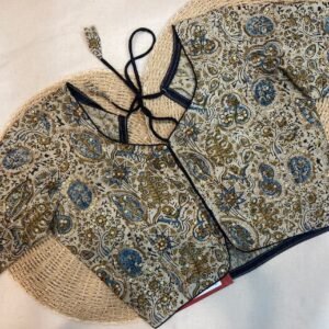 Cotton Ajrakh Print Sequence Work Stitched Blouse