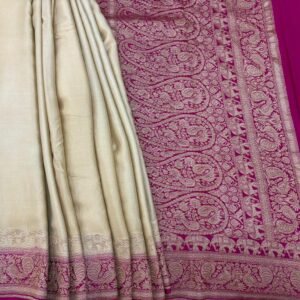 Pure Khaddi Crepe Handloom Banarasi Saree