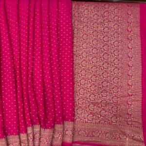 Pure Khaddi Crepe Handloom Banarasi Saree